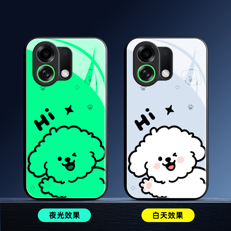 适用OPPOK13Turbo夜光玻璃卡通