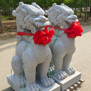 石雕望天吼神兽花岗岩动物雕塑寺庙门口摆件可定制大理石汉白玉