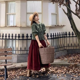 开衫 复古油画感两色UPW羊驼毛泡泡五分袖 毛衣 秋款 WOKERKER