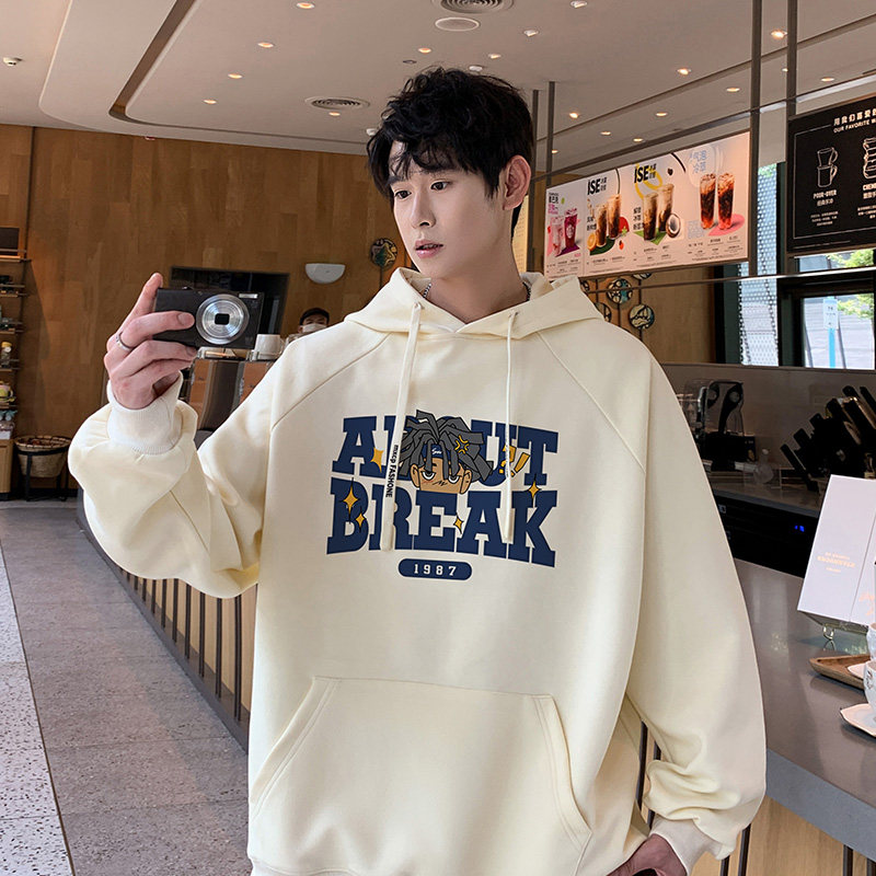 插肩袖420克华棉抖音直播品质男连帽卫衣W5002P55控88加绒65,男装卫衣,电商C408(原B339-1)