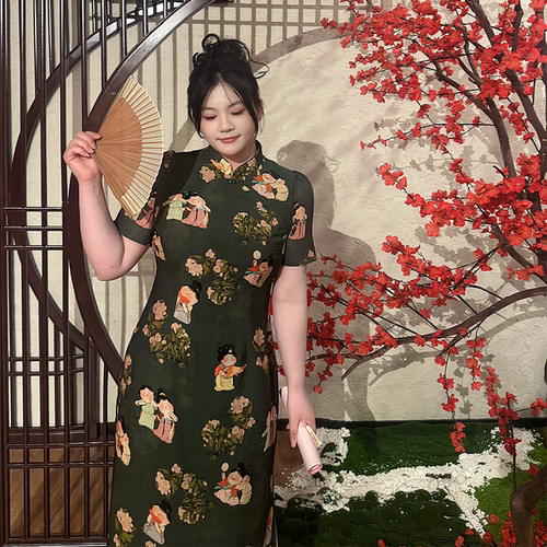 哒头.Studio【唐宫喜宴】微胖mm大码文艺减龄感改良旗袍连衣裙