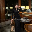 新中式 微胖大码 日常秋冬红色格纹显瘦旗袍连衣裙 雅蝶 DATOO