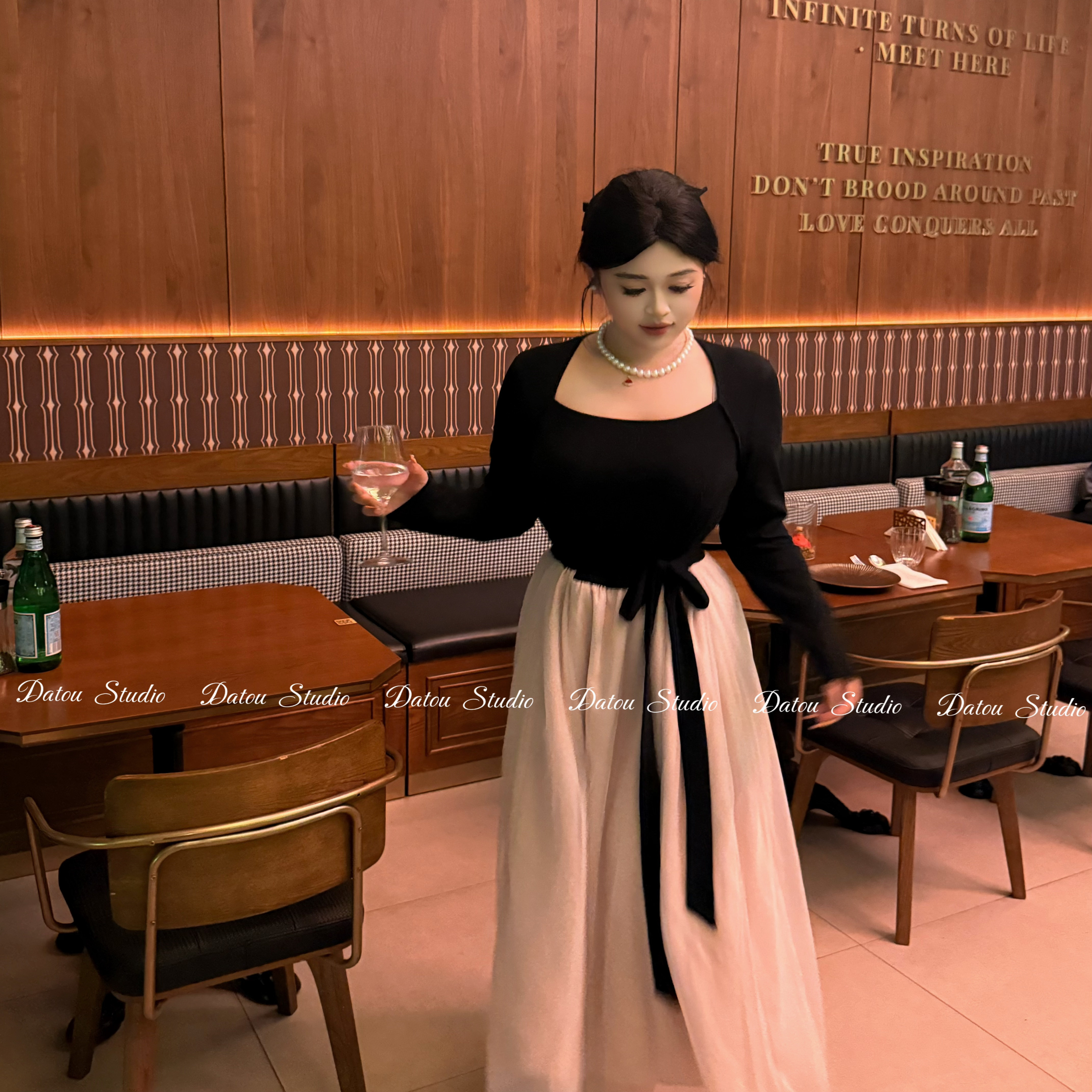 DATOO【许妍感】微胖大码长袖通勤风女T恤气质小众秋季显瘦套装,女装/女士精品,大码套装,淘宝优惠券,粉丝福利购,淘宝优惠卷