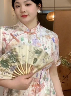 哒头.Studio【画中游】微胖大码2024年新中式显瘦初恋设计连衣裙