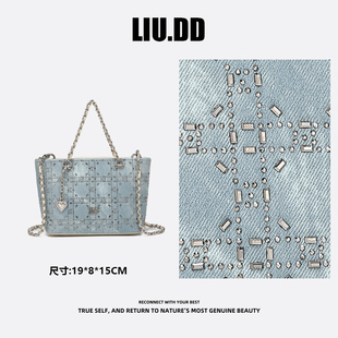 【品牌特供】/女包冰蓝奶霜百搭时尚菜篮子单肩斜挎包TB2350蓝