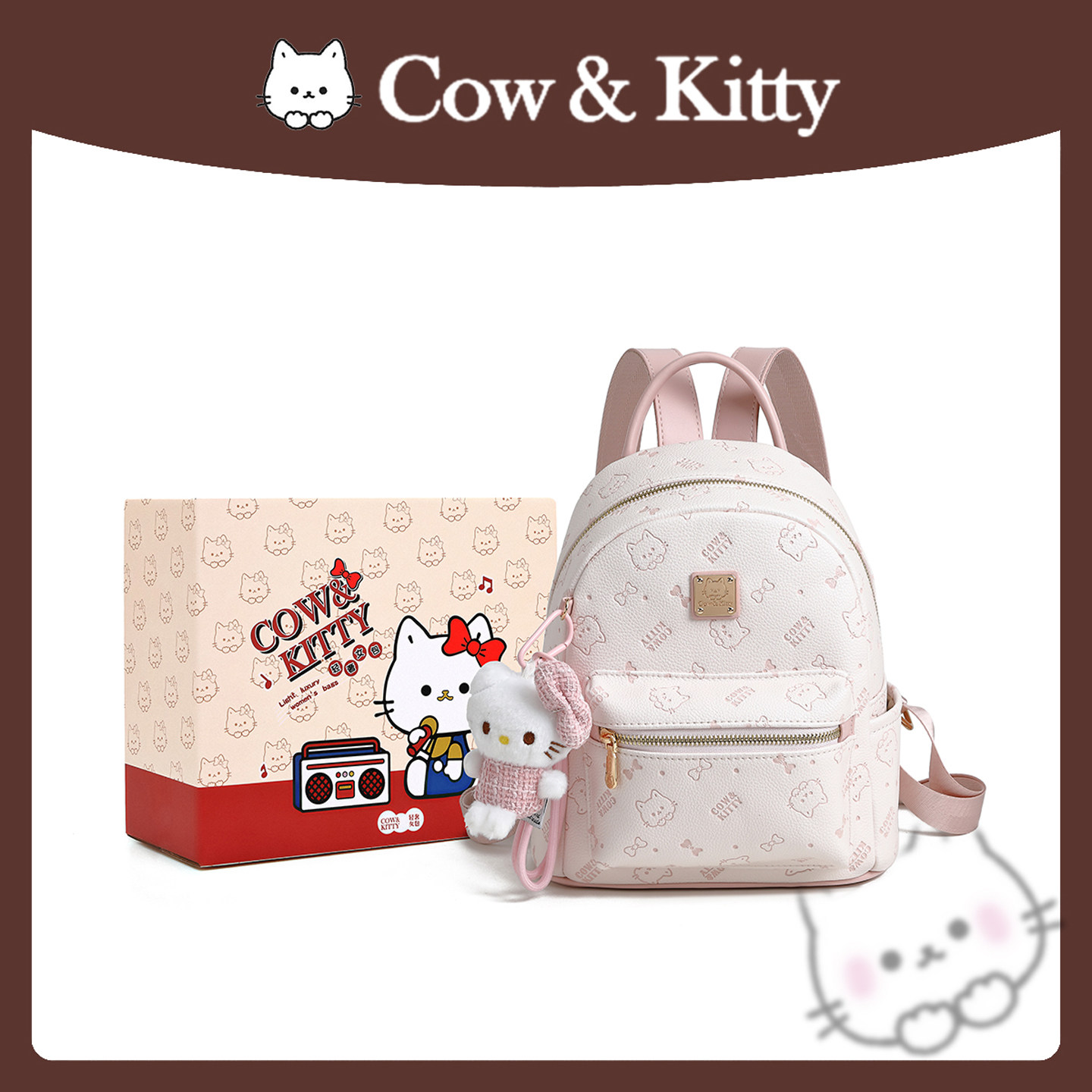 官方正品Cow&Kitty双肩包2025新款大容量双肩包书包通勤轻便背包,箱包皮具/热销女包/男包,双肩背包,淘宝优惠券,粉丝福利购,淘宝优惠卷