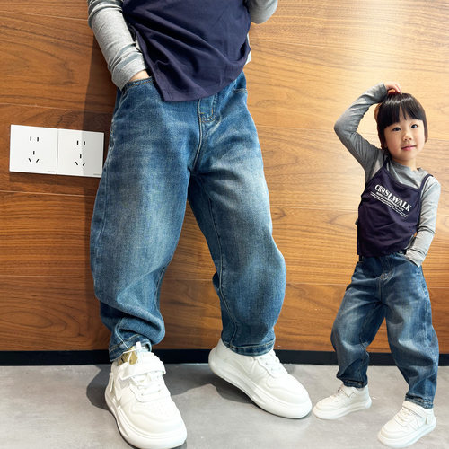 女童牛仔小脚裤子萝卜裤