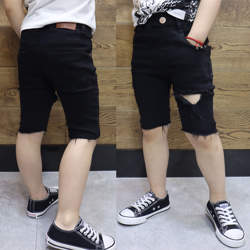 童装儿童牛仔小脚修身短裤洋气