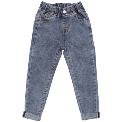 男童薄绒牛仔裤子修身小脚版型2025冬季宝宝磨毛小中大儿童长裤潮