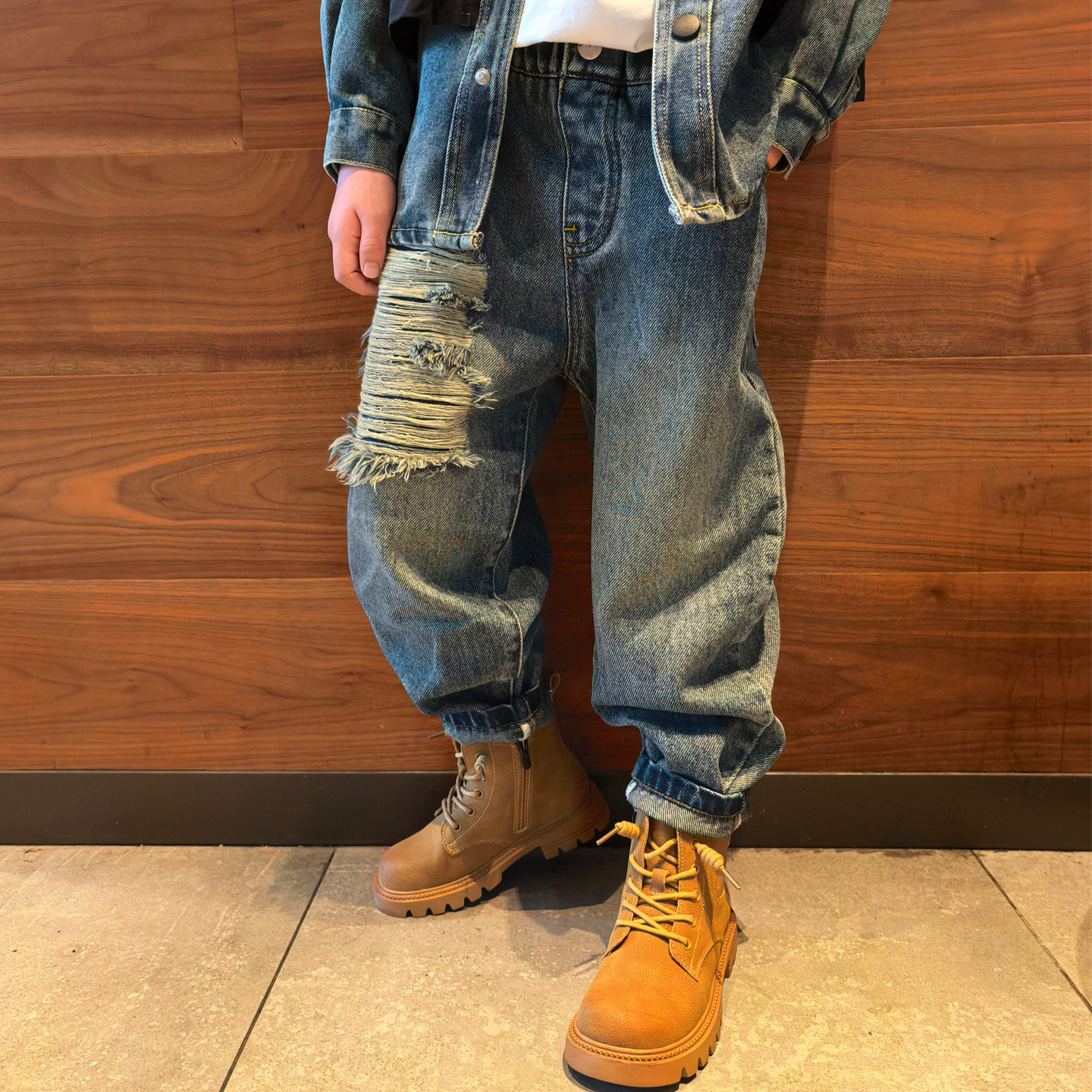 男女童牛仔破洞裤子小脚休闲潮流2025秋季新款宝宝小中大儿童长裤,童装/婴儿装/亲子装,儿童牛仔裤,淘宝优惠券,粉丝福利购,淘宝优惠卷