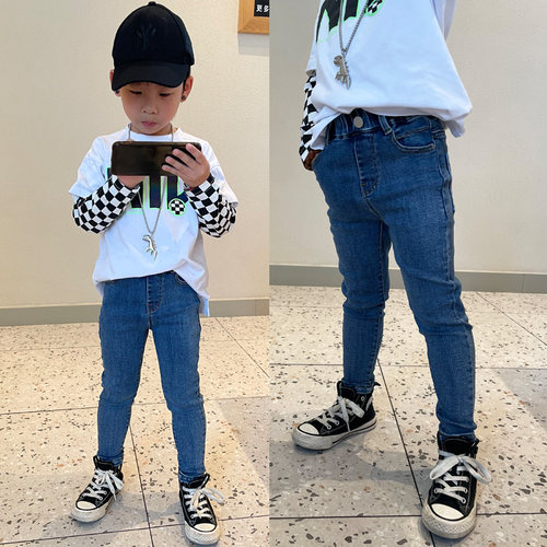 贝梵琪男童小脚牛仔裤子高性价比
