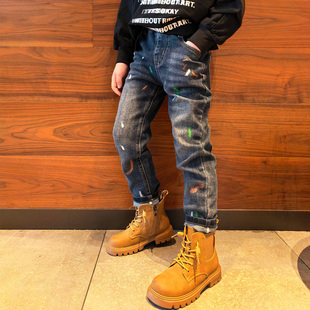 男女童小脚修身牛仔裤子2025秋季新款宝宝小中大韩版潮流儿童长裤