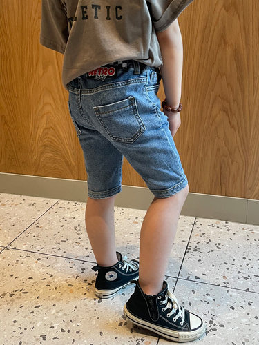 男童牛仔修身小脚瘦版薄夏季裤子