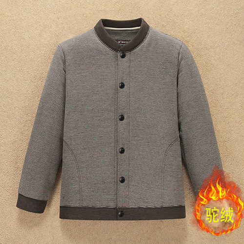 蒙驼加厚冬季条纹棉衣
