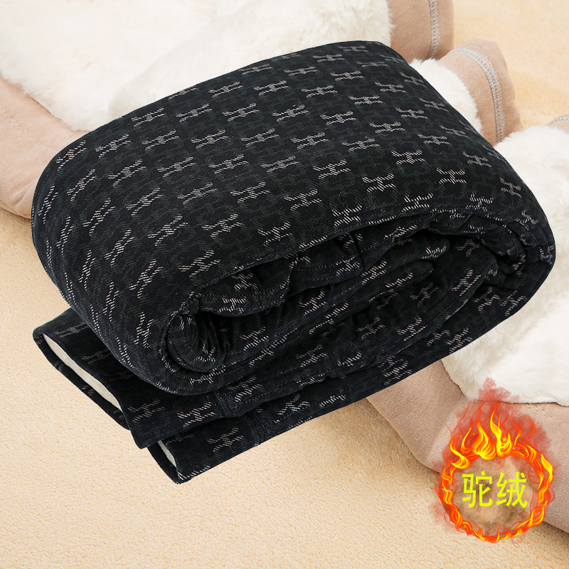 蒙驼加厚高腰驼绒棉印花棉裤外穿