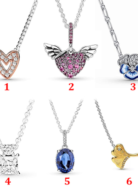 潘家S925纯银天使之翼三色堇银杏飞舞锁骨链精致小众项链送女友