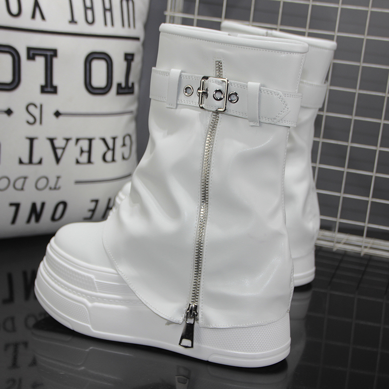 超高跟14cm增高显瘦炸街裤管鞋女2025秋季新款小个子厚底高帮鞋女