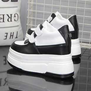 魔术贴14cm超高跟小个子女鞋12厘米隐形内增高厚底松糕鞋休闲板鞋