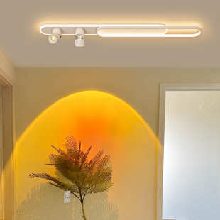 明装 饰画夕阳灯创意长条过道灯衣帽间阳台灯具 射灯日不落背景墙装