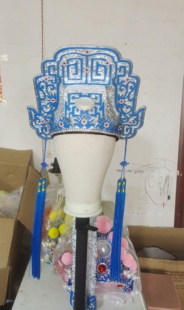 新款越剧梁山伯帽子祝英台帽子小生帽点绸精心制作款