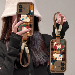 格子熊适用iqooz9turbo z9x创意高级 手机壳z8x天眼阶梯z7x硅胶z6x保护软套z5全包z3防摔z1镜头z1x女z5i新款