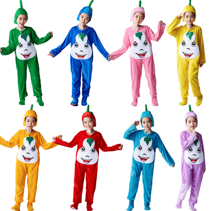 儿童葫芦娃演出服幼儿园七彩葫芦造型表演服装少儿葫芦兄弟舞蹈服