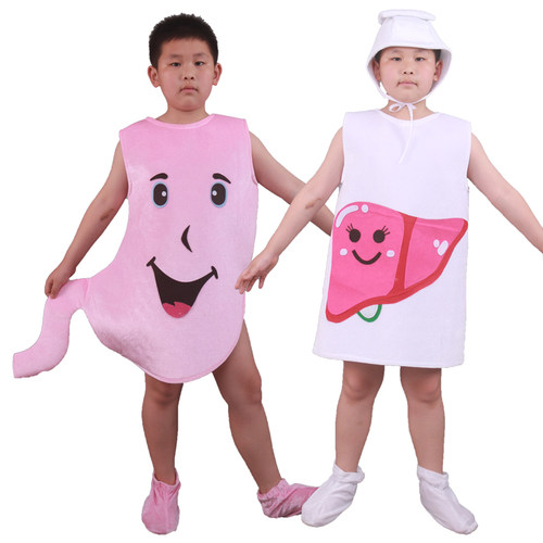 胃和肝体检角色扮演服装胃造型表演服心脏大脑肺脏肝脏造型演出服