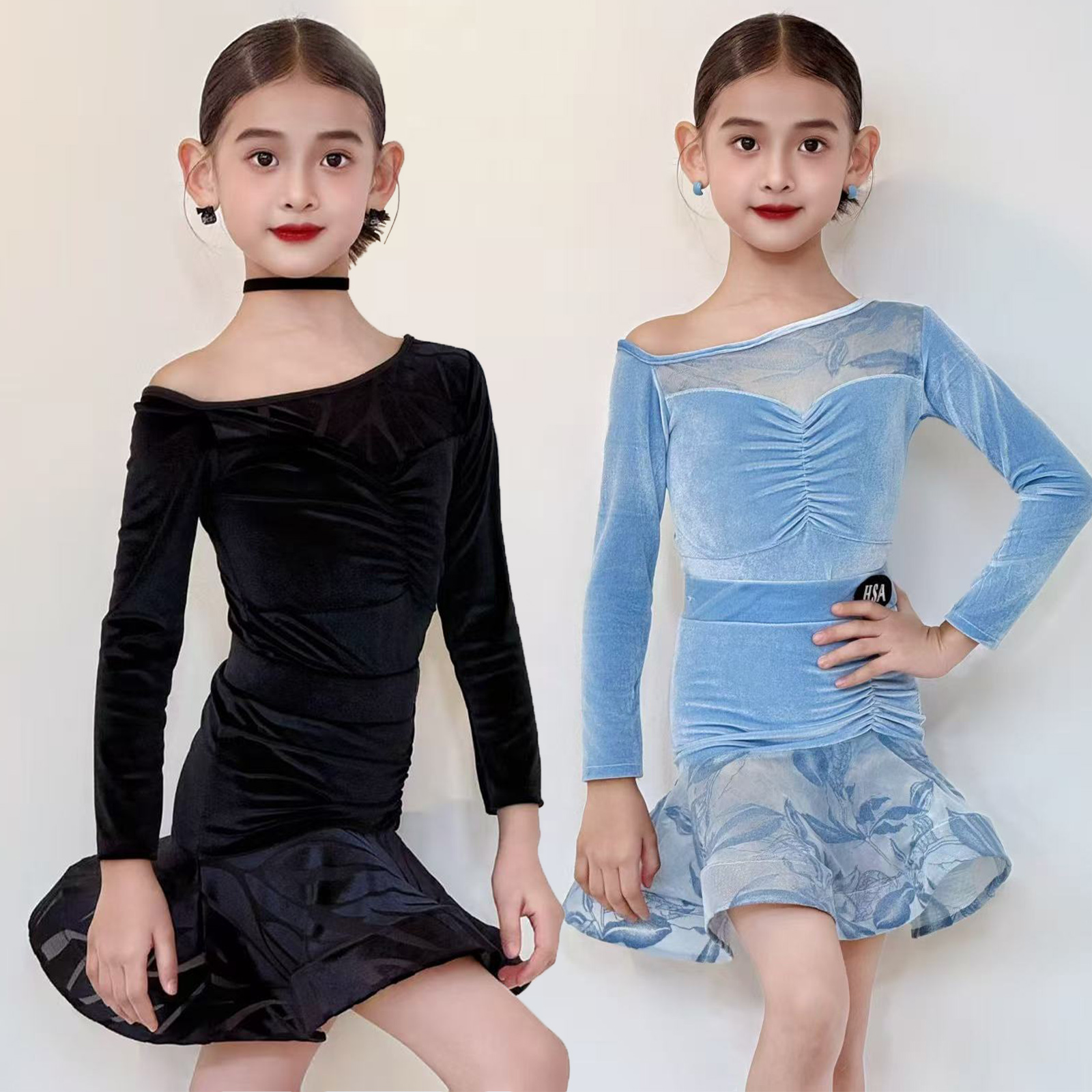 少儿拉丁舞服新款表演服女童练功服训练服套装高级感拉丁舞演出服
