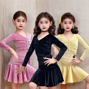 少儿拉丁舞服新款比赛服女童练功服高级感表演服半身裙演出训练服