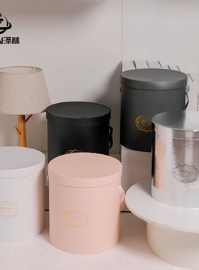 泽林圆形花艺气球礼盒套三手提抱抱桶花店插花盒玫瑰花银色插花桶