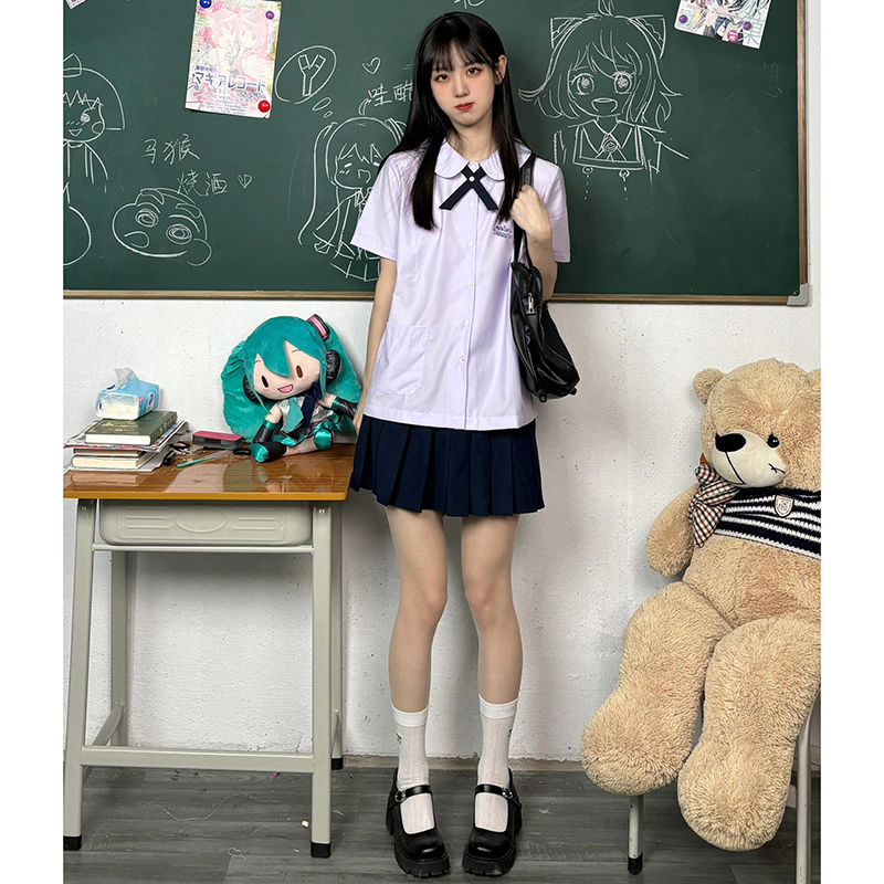 泰国泰式校服jk制服衬衫男女高初中日系学院风毕业照运动会班服套