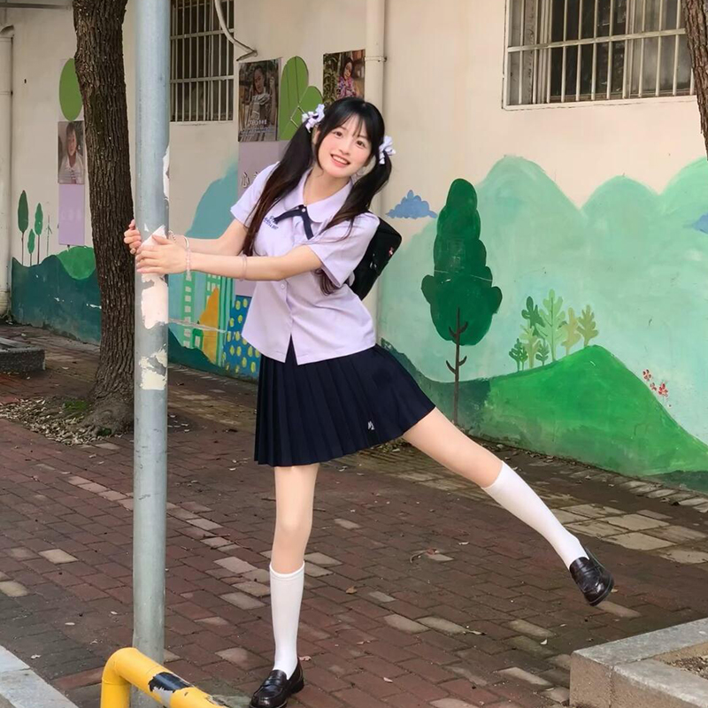 泰国泰式校服男女高初中jk制服衬衫套装日系学院风运动会毕业班服