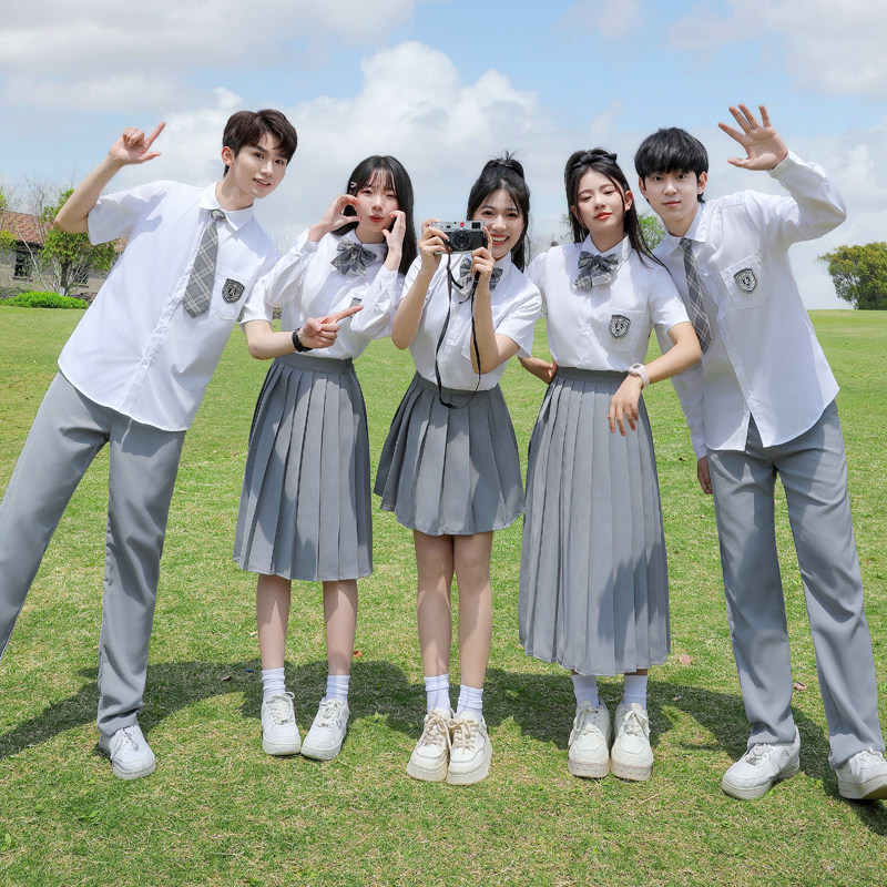 毕业班服学院风套装运动会高中初中学生合唱团诗歌演讲朗诵演出服图片