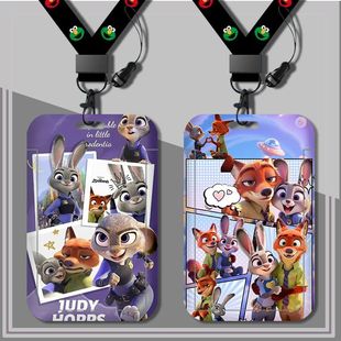 疯狂动物城朱迪尼克学生卡套饭卡胸牌校园卡收纳套公交卡长短挂绳