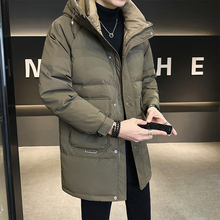 中长款男士羽绒服冬季2025新款潮牌连帽加厚冬天防寒衣服男款外套