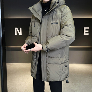 羽绒服男中长款冬季加厚2025新款连帽高级感男冬装户外防寒服外套