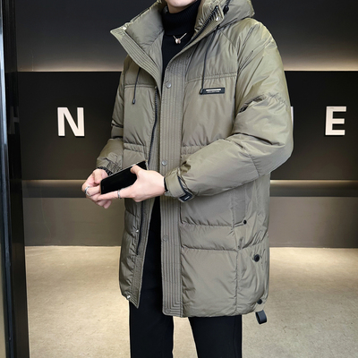 羽绒服男中长款冬季加厚防寒服