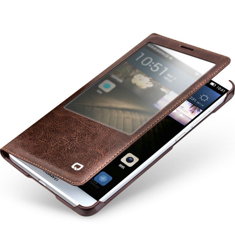 洽利 适用于华为mate7手机套 mate7手机壳mate7智能保护套 真皮皮套