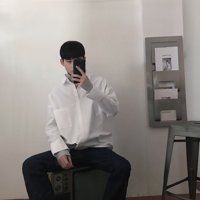 F4man´ºÇﺫ¹úÆøÖÊ´¿°×É«¿íËÉ·Áì´ó¿Ú´üÆ´½Ó¼ÙÁ½¼þ³ÄÉÀСÍâÌ×ÄÐ