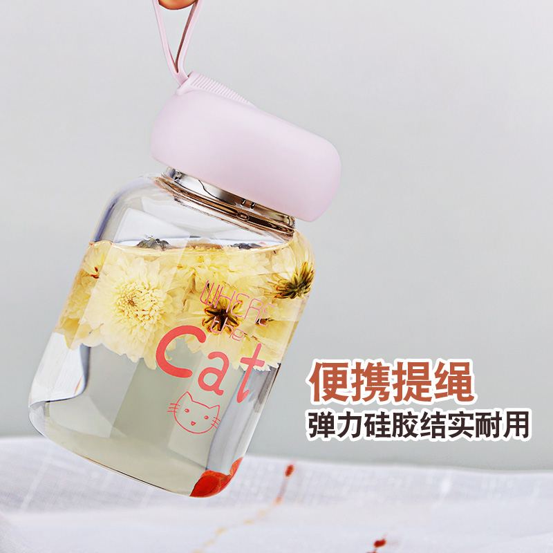 高颜值玻璃杯女夏季水杯清新可爱便携杯子创意潮流小茶杯ins超萌