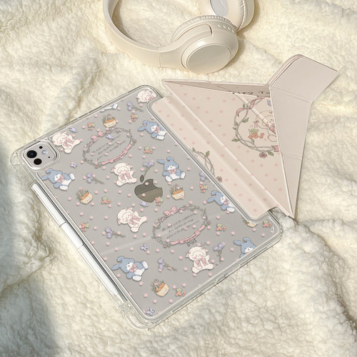 3+Y折高透ipad可爱可旋转保护壳