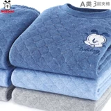 Детское удерживающее тепло нижнее белье, хлопковый комплект, хлопковое демисезонное термобелье для мальчиков, увеличенная толщина