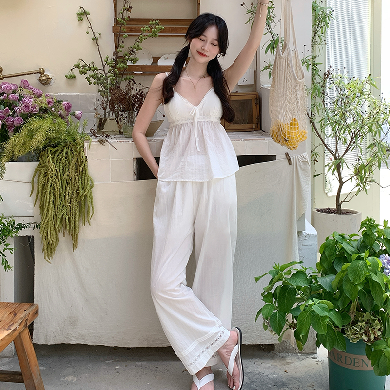 小白花韩国ins风 睡衣女清新睡衣/家居服套装