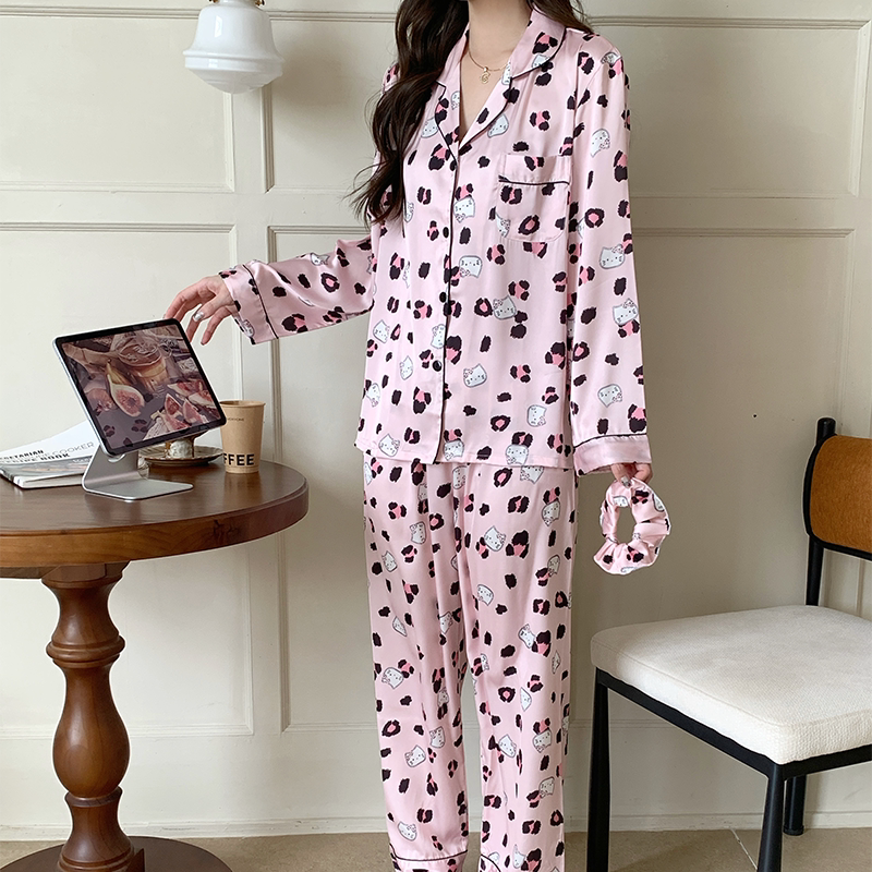 「卡通kitty」First snow 睡衣女甜美印花蕾丝花边柔软家居服套装