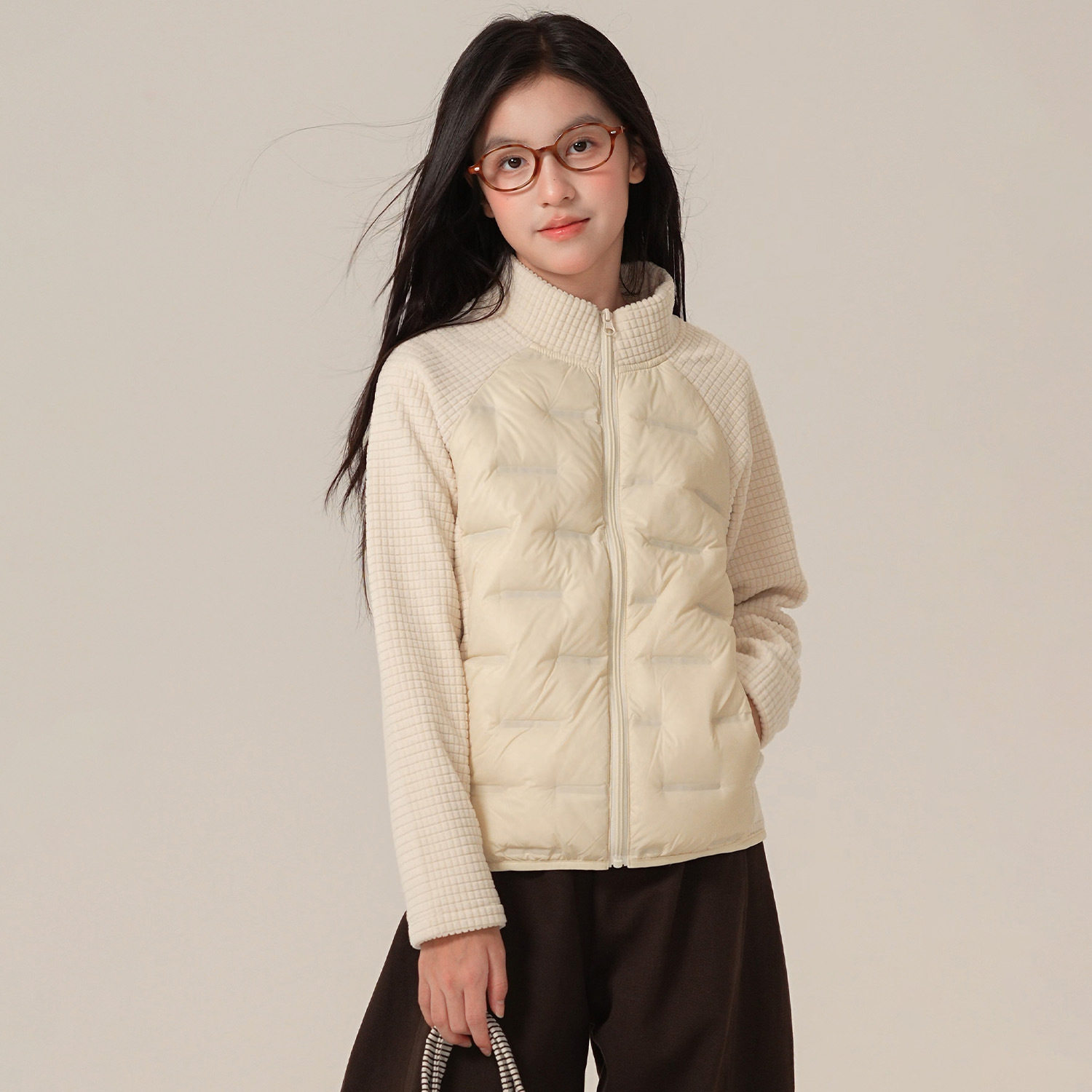 女童轻薄防风保暖羽绒服