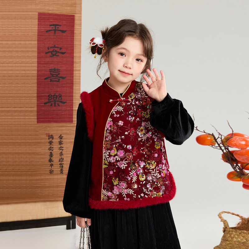 女大童新中式套装国风三件套装