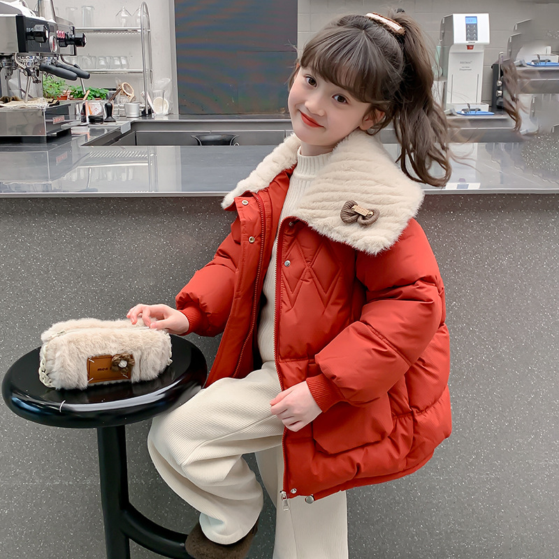 女童羽绒服90白鸭绒2025