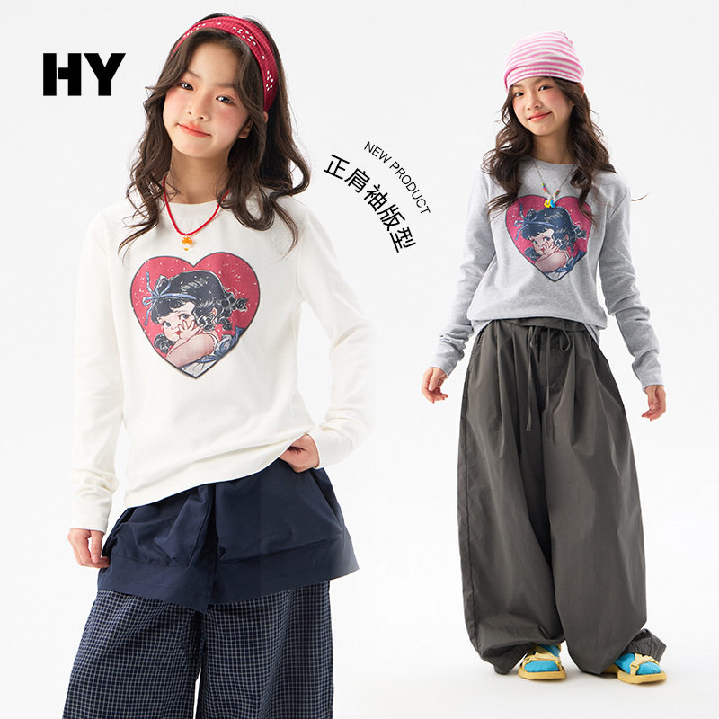 童装儿童长袖T恤春秋2026新款洋气女童打底衫中大童女孩上衣春季1