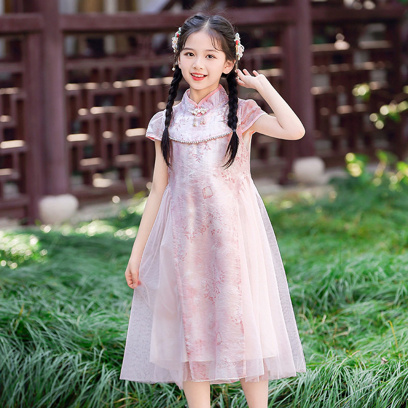 女童旗袍连衣裙2026夏季新款洋气汉服儿童国风新中式夏天公主裙子
