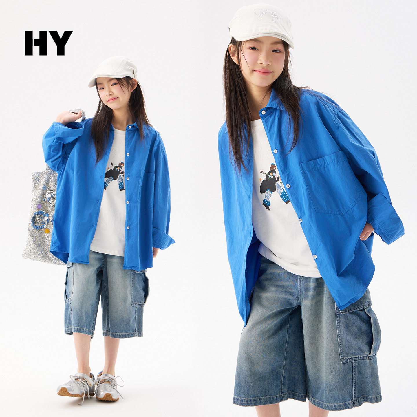 童装儿童衬衫春装外套2026新款男女童上衣女中大童长袖衬衣春秋款